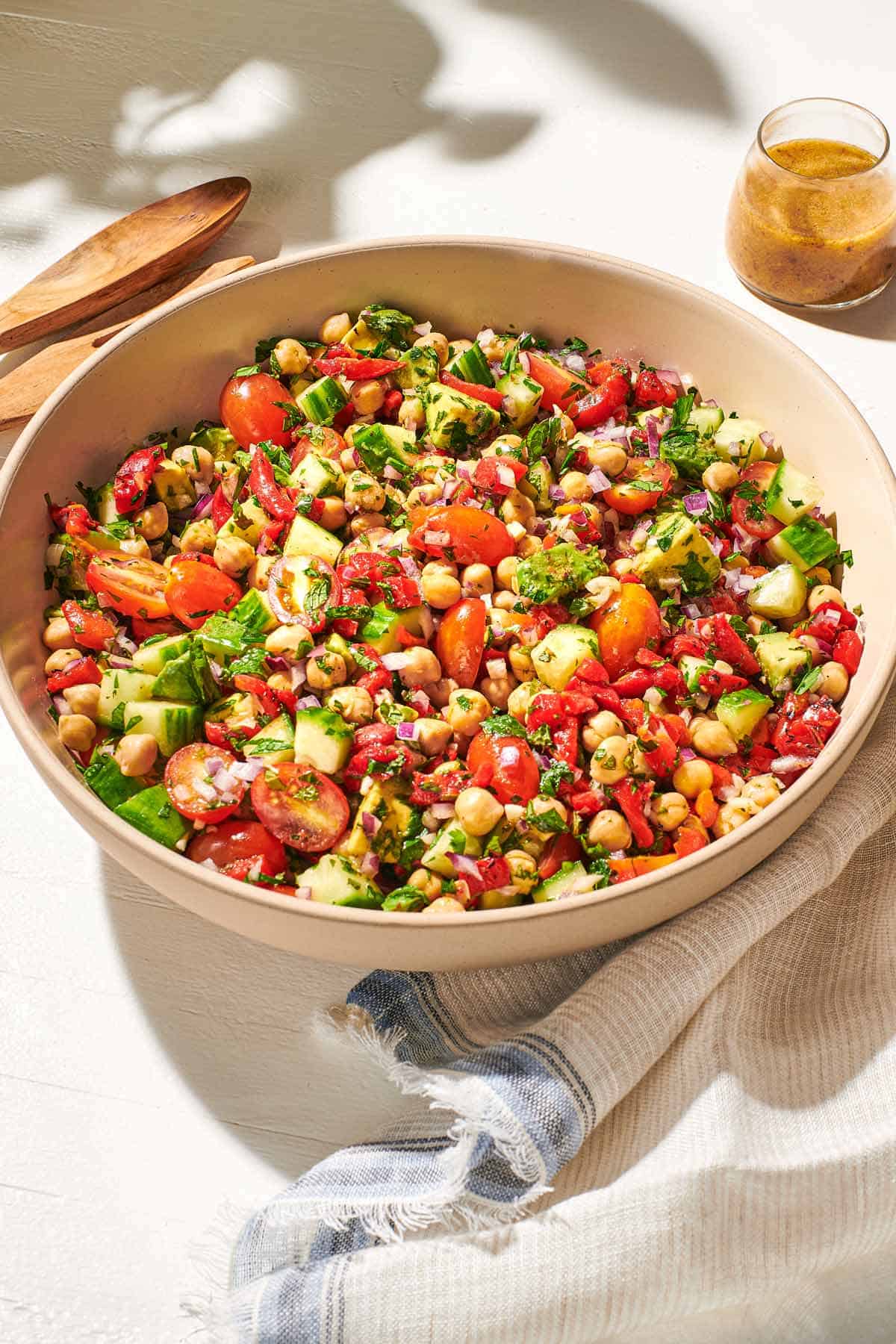 Chickpea salad leads angle vertical